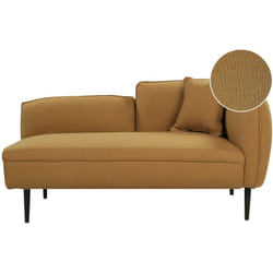 Beliani - Chaise longue destra in poliestere giallo con cuscino e gambe metallo Chevannes