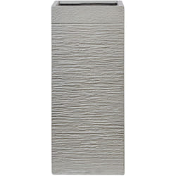 Beliani - Vaso da Fiori Quadrato Grigio chiaro per Esterno o Interno 26 x 26 x 60 cm Dion
