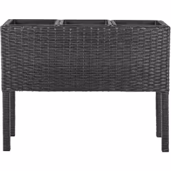 Vaso alto per piante in rattan. Un'elegante fioriera rialzata, realizzata in resistente rattan PE, perfetta per conferire un  ...