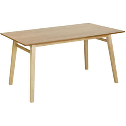 Tavolo da cucina per sala da pranzo Piano impiallacciato rettangolare Finitura naturale Gambe in legno massiccio 150 x 90 cm Legno chiaro Varley