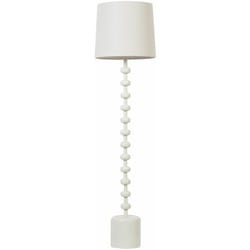Beliani - Lampada da terra moderna con paralume in lino e base in metallo con dettagli in bianco Krios
