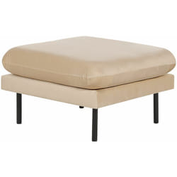 Beliani - Pouf in Velluto beige con Gambe Nere 70 x 70 cm Vinterbro