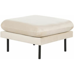 Pouf in Velluto beige chiaro con Gambe Nere 70 x 70 cm Vinterbro