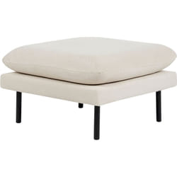 Pouf quadrato con cuscino in tessuto beige chiaro con gambe nere Vinterbro