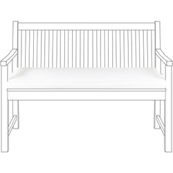 Cuscino Seduta da Panca da Giardino per Esterno in Poliestere bianco 112 x 54 cm Vivara