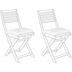 Set di 2 cuscini per sedie da esterno con lacci e rivestimento rimovibile bianco Fiji