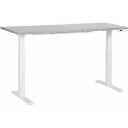 Scrivania regolabile in altezza elettricamente grigio e bianco 160 x 72 cm destines