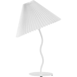 Beliani - Lampada da tavolo moderna con base in metallo e paralume sintetico plissettato bianco Alwero