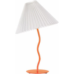 Beliani - Lampada da tavolo moderna con base in metallo e paralume sintetico plissettato arancione Alwero