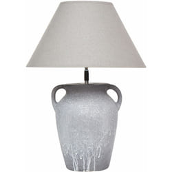 Beliani - Lampada da tavolo moderna da comodino Base in ceramica Paralume regolabile in lino Grigio Agefet