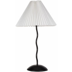 Beliani - Lampada da tavolo in metallo Luce da comodino Materiale sintetico Paralume bianco e nero Jikawo