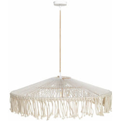 Beliani - Lampada a sospensione con nappe in stile bohémien corda di carta intrecciata bianco Akobo