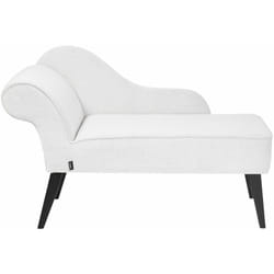Chaise Longue in Tessuto Bianco Fantasia a Foglie Versione Sinistra Biarritz