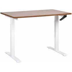 Scrivania regolabile manualmente marrone scuro e bianco 120 x 72 cm DESTINES
