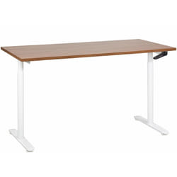 Scrivania regolabile manualmente legno scuro e bianco 160 x 72 cm destinas