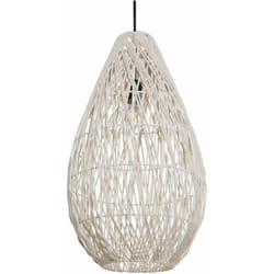 Beliani - Lampada a sospensione in corda di cotone con paralume a gabbia fatto a mano in stile giapponese naturale Beige Anotto