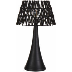 Beliani - Lampada da tavolo a stelo con paralume in tessuto e base in in metallo nero Pellejas