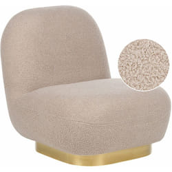 Beliani - Poltrona beige in tessuto bouclé con base oro stile contemporaneo Loviisa