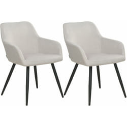 Beliani - Set di 2 sedie imbottite in velluto tortora con gambe in metallo Casmalia