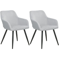 Beliani - Set di 2 sedie imbottite in velluto grigio chiaro con gambe in metallo Casmalia