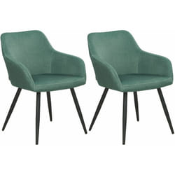 Beliani - Set di 2 sedie imbottite in velluto verde con gambe in metallo Casmalia