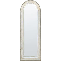 Beliani - Specchio a parete con cornice in legno Vintage Distressed Whitewash Finish Off-White Sarray