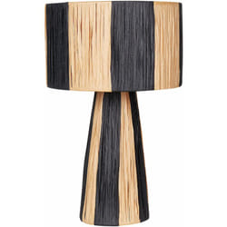 Beliani - Lampada da tavolo in rafia a foglia di palma realizzata a mano con interruttore On/Off in stile boho naturale e nero Welmel