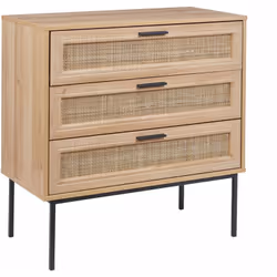 Cassettiera in rattan con 3 cassetti. Libera la tua creatività nell'arredamento! Questa cassettiera con ante in rattan natura ...