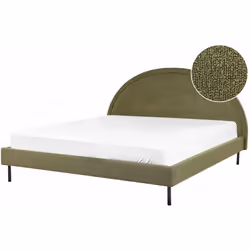Letto minimalista con testata semicircolare. Arreda la tua camera da letto con questo elegante letto dal design minimalista c ...