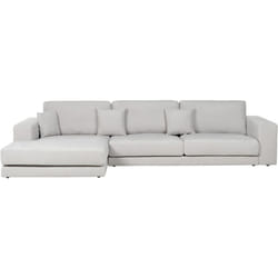 Divano angolare destro minimalista Tessuto imbottito Cuscini aggiuntivi 4 posti Grigio Chiaro Lofoten