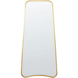 Beliani - Specchio da parete moderno con cornice in ferro di forma irregolare per il soggiorno 58 x 122 cm Gold Levet