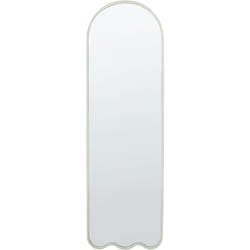 Beliani - Specchio da parete moderno con cornice in metallo e ferro di forma irregolare per il soggiorno 45 x 145 cm Bianco Bussy