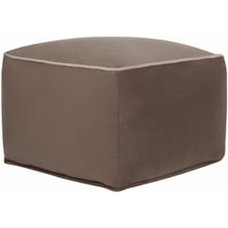 Pouf in velluto a tinta unita con imbottitura in eps marrone Dareyn