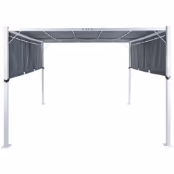 Pergola da giardino con luci LED. Crea in pochi passi un elegante salotto da esterno, con questo pergolato. Realizzato in met ...