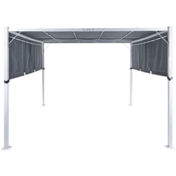 Beliani - Gazebo in metallo e poliestere grigio con luci led 310 cm Parga