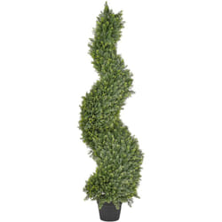 Beliani - Pianta artificiale in vaso di plastica 126 cm Cypress Spiral Tree