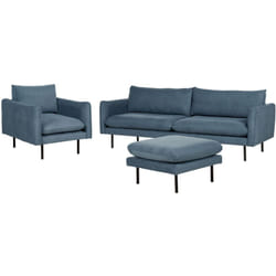 Beliani - Set da soggiorno in tessuto di ciniglia blu 5 posti Vinterbro