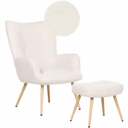 Poltrona moderna imbottita con pratico poggiapiedi. Questo set eccezionalmente confortevole composto da una poltrona e un pou ...