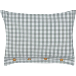 Beliani - Cuscino decorativo verde e bianco con motivo a scacchi quadrato con bottoni 40 x 60 cm Talya