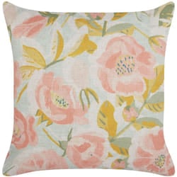 Beliani - Cuscino decorativo motivo floreale rosa e blu federa sfoderabile 45 x 45 cm Zahriye