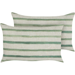 Set di 2 cuscini decorativi Motivo a strisce verde 50 x 30 cm Kafra