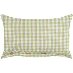 Beliani - Cuscino decorativo a quadretti verde oliva e bianco con bottoni 40 x 60 cm Talya