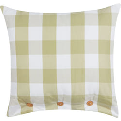 Cuscino decorativo in cotone con motivo a quadri 45 x 45 cm Verde e Bianco Tamnine
