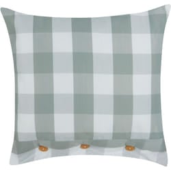 Cuscino decorativo in cotone con motivo a quadri 45 x 45 cm Verde Menta e Bianco Tamnine