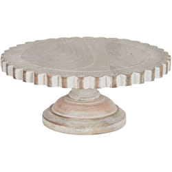 Vassoio elegante e decorativo per torte, supporto per pasticceria, espositore, supporto per servire intagliato in legno di mango chiaro Memfis