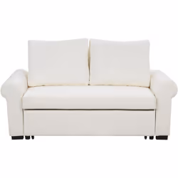 Divano letto estraibile dal design retrò. Aggiungi funzionalità al tuo soggiorno con questo divano letto in tessuto resistent ...