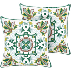 Beliani - Set di 2 cuscini in cotone ricamati con motivo orientale beige 45 x 45 cm Elanite