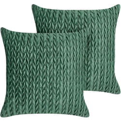 Beliani - Set di 2 cuscini in tessuto di poliestere trapuntato verde 45 x 45 cm Eclipta