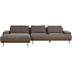 Divano in tessuto ad angolo retto a 3 posti Stile minimalista Gambe in metallo Marrone Mariferd