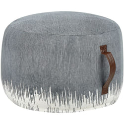 Pouf Rotondo Bianco Grigio Boho Moderno Cotone Sedile Decorativo Coperchio rimovibile Stampato a mano Modello Kawai